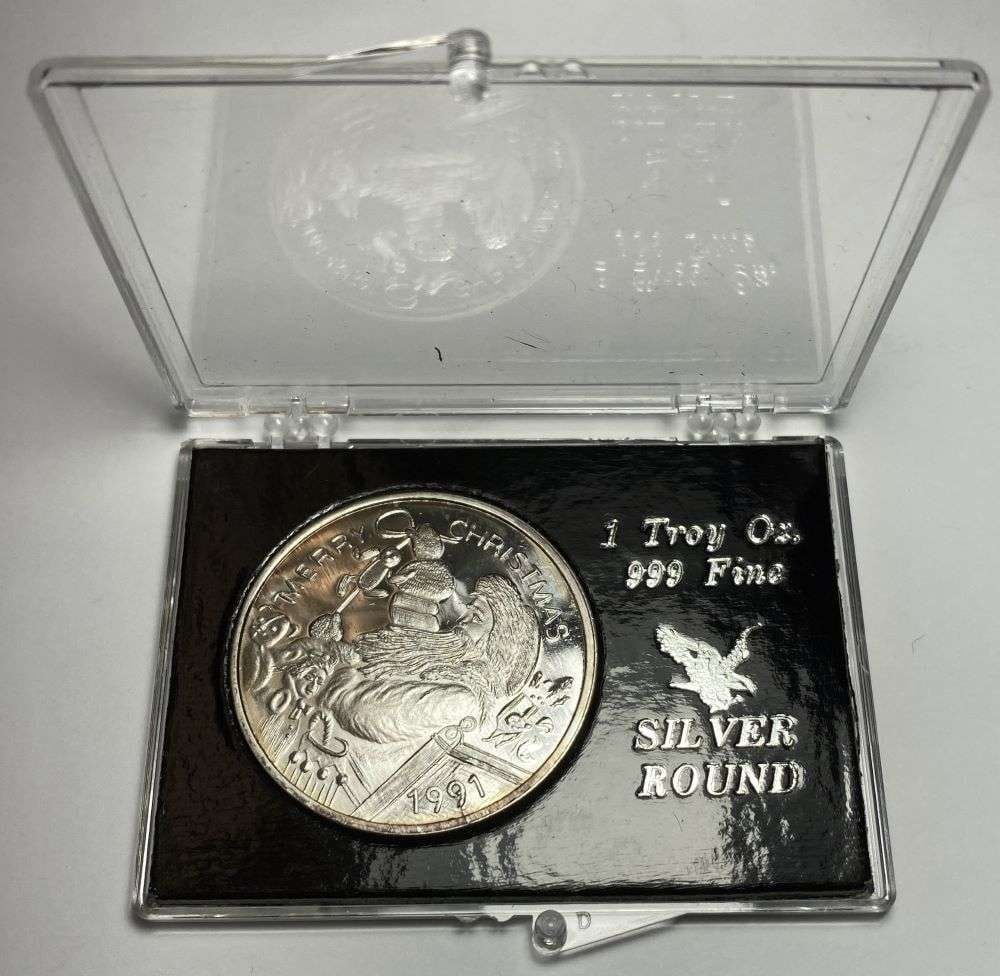 1991 Merry Christmas For Someone Special Proof 1 ozt .999 Silver: Winner shall receive the exact coin shown here. (CD/B)
