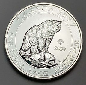 2017 Canada $8 Grizzly Bear 1.5 ozt .9999 Silver