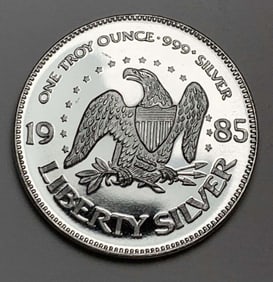 1985 A-Mark "Life Liberty Happiness" 1 ozt .999 Silver