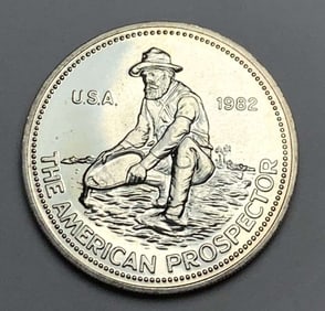 1982 Engelhard The American Prospector 1 ozt .999 Silver