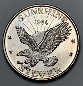 1984 Sunshine Mining Eagle 1 ozt .999 Silver
