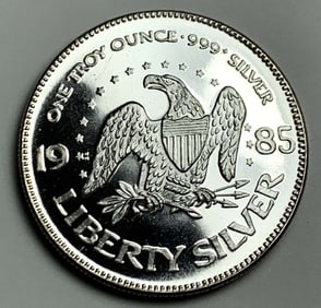 1985 A-Mark "Life Liberty Happiness" 1 ozt .999 Silver