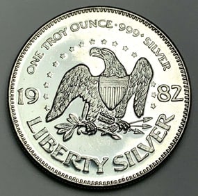 1982 A-Mark "Life Liberty Happiness" 1 ozt .999 Silver
