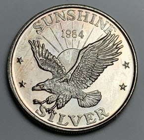 1984 Sunshine Mining Eagle 1 ozt .999 Silver