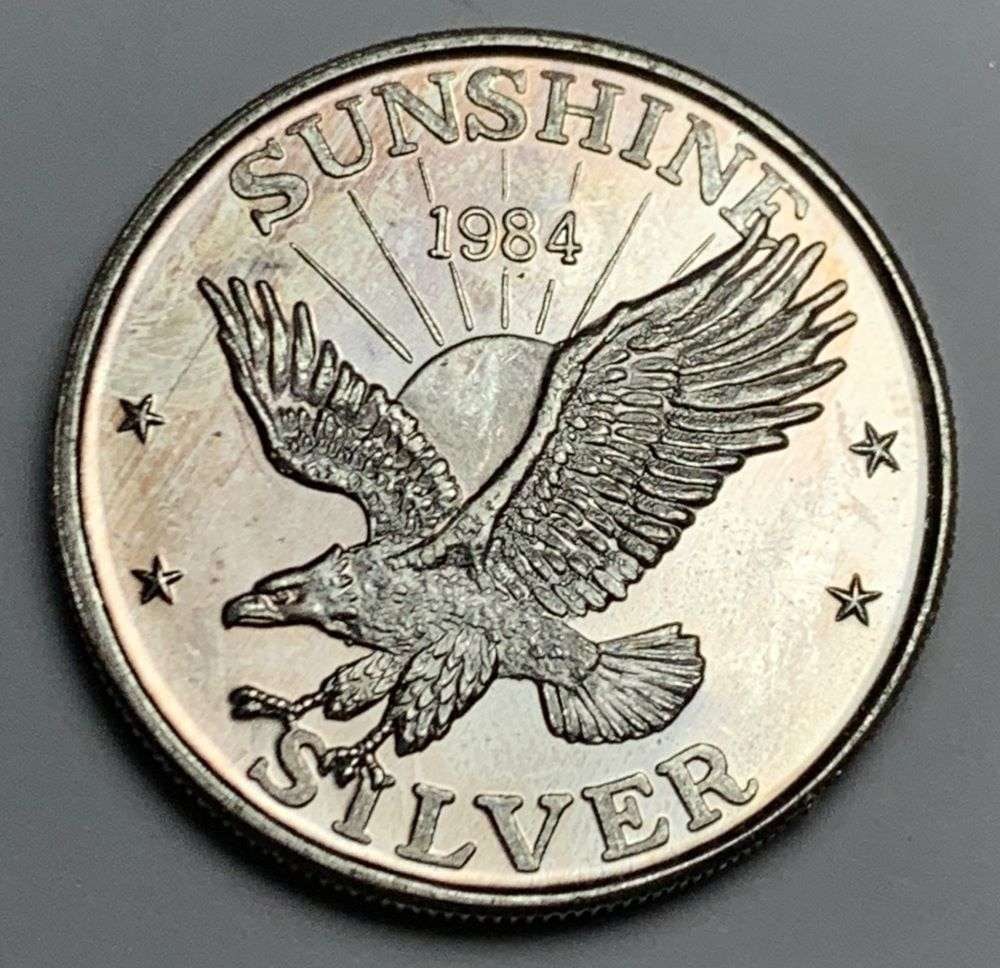 1984 Sunshine Mining Eagle 1 ozt .999 Silver (1 of 2)
