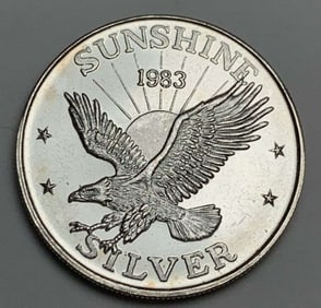 1983 Sunshine Mining Eagle 1 ozt .999 Silver
