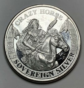 Crazy Horse Sovereign Silver Trade Unit  1 ozt .999 Silver
