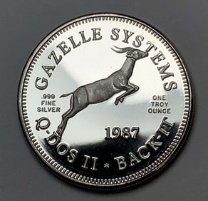 1987 United States Constitution "Gazelle Systems" Proof 1 ozt .999 Silver