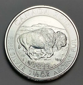 2015 Canada $8 Bison 1.25 ozt .9999 Silver