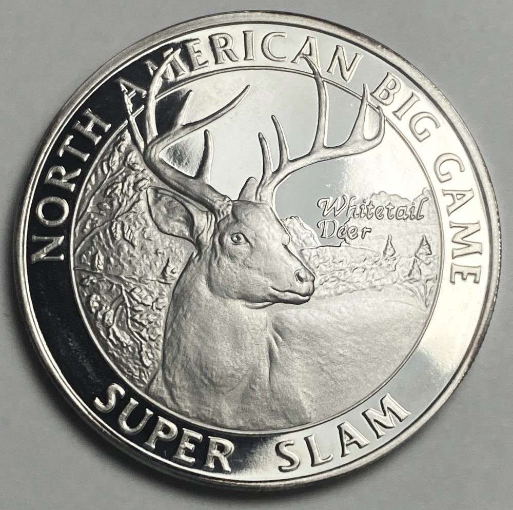 North American Big Game Super Slam "Whitetail Deer" Proof 1 ozt .999 Silver (1 of 2)