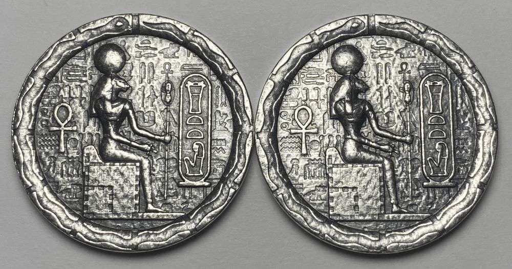 Monarch Medals Egyptian 1/2 ozt .999 Silver (2-coins): Winner shall receive (2) coins precisely resembling the one shown here. (CD/TVPD=B)