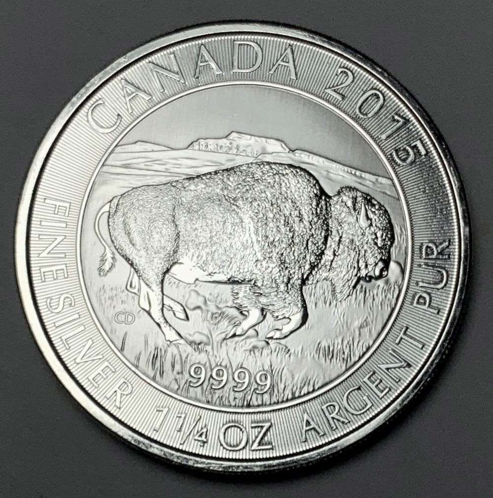 2015 Canada $8 Bison 1.25 ozt .9999 Silver (1 of 3)