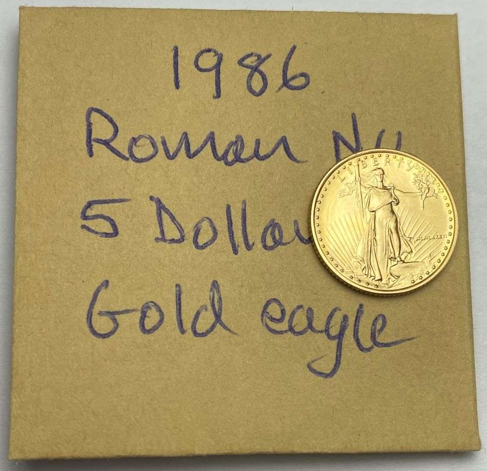 First Year MCMLXXXVI (1986) American $5 Gold Eagle 1/10th ozt (1 of 3)