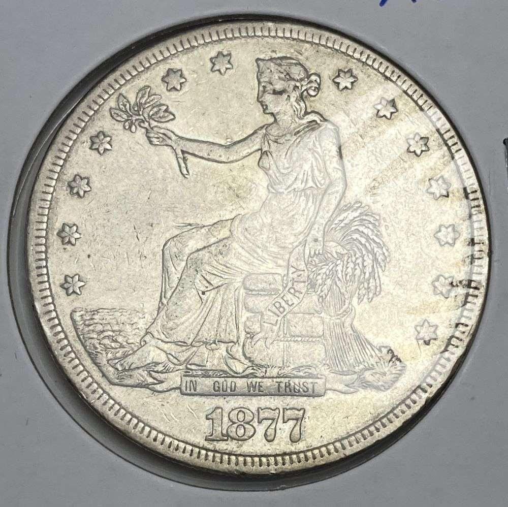 1877 Trade Silver Dollar AU (1 of 3)