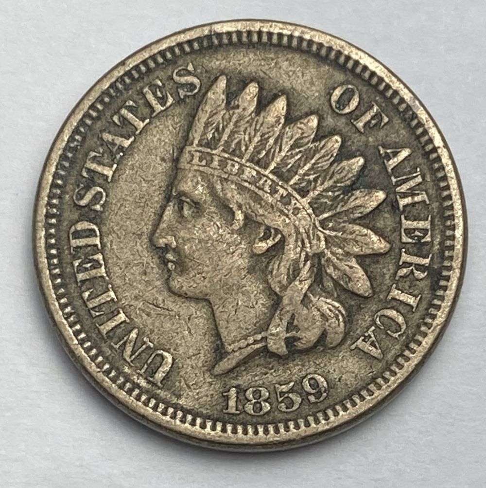 1859 Indian Head Copper Cent VF/XF (1 of 2)