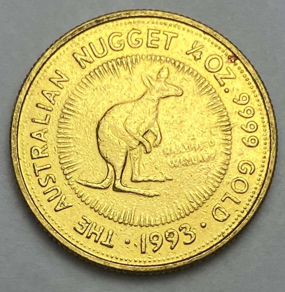 Ex Jewelry 1993 Australia $25 Kangaroo Nugget .9999 Gold 1/4th ozt (1 of 3)