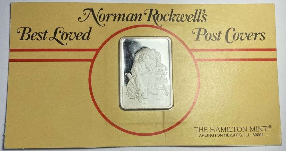 Norman Rockwell "Dreams Of Long Ago" .999 Silver Bar: Winner shall receive the exact bar shown here. (RR/TVC=ER)