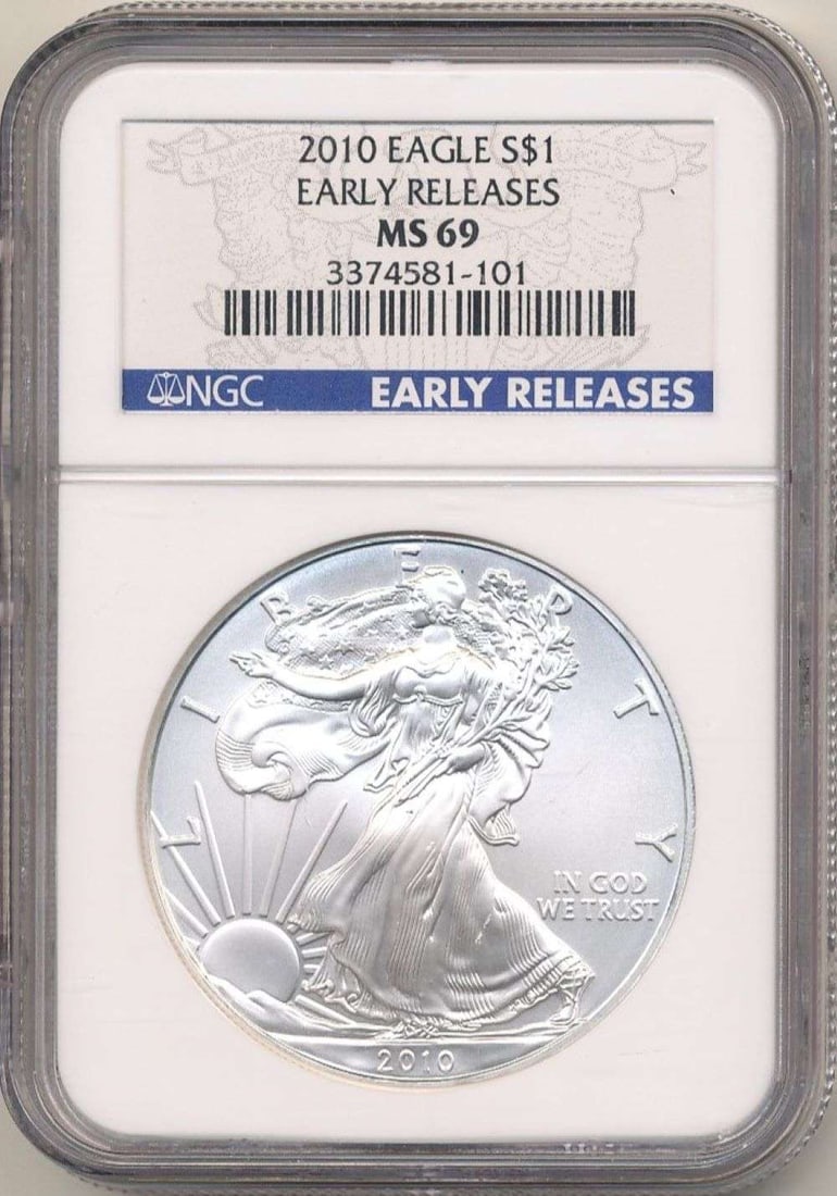 2010 American Silver Eagle NGC MS69 Early Releases (1 of 4)