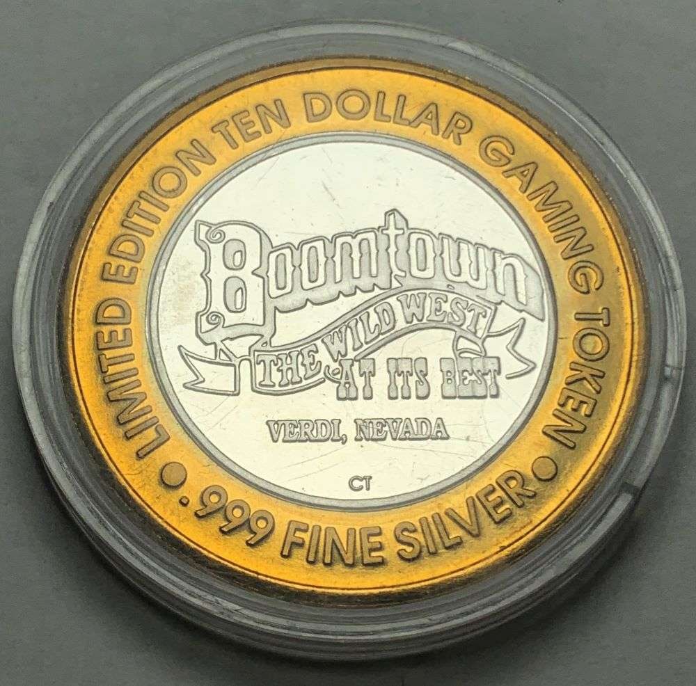 Limited Edition $10 Gaming Token Boomtown .999 Silver (1 of 2)