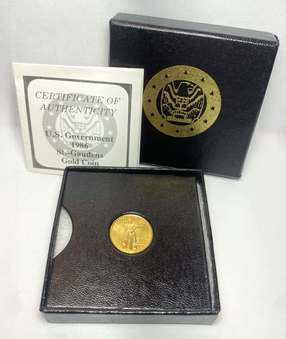 1986 American $5 Gold Eagle 1/10 ozt (1 of 4)