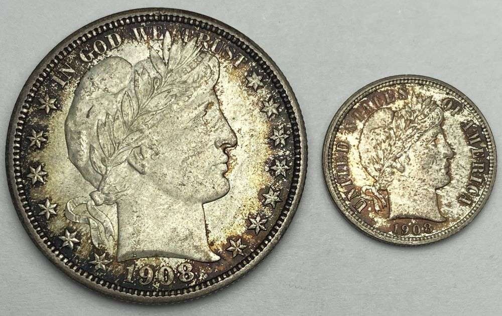 Old Time Collection Partial 1908 Original Mint Set MS63/MS64 (2-coins) (1 of 2)