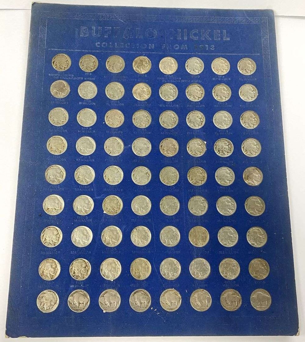 Old Time Collection 1913-1938 Buffalo Nickel Whiteman Board (72-coins) (1 of 12)