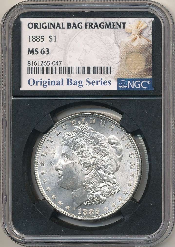 Rare 1885 Morgan Silver Dollar NGC MS63 "Original Bag Fragment" (1 of 3)