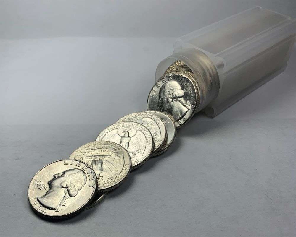 Roll (40) 1964-D Washington 90% Silver Quarters BU (1 of 3)