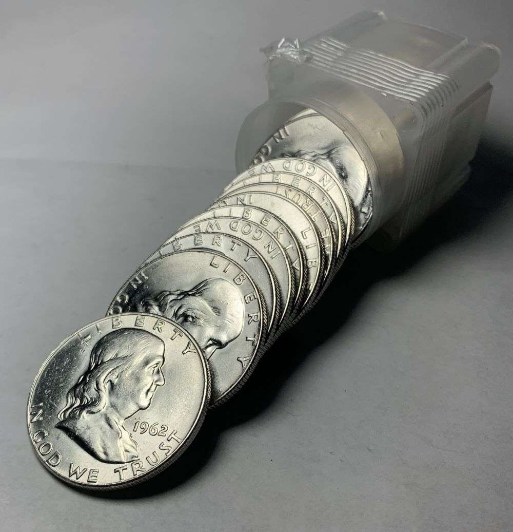 Roll (20) 1962-D Franklin 90% Silver Half Dollars BU (1 of 3)