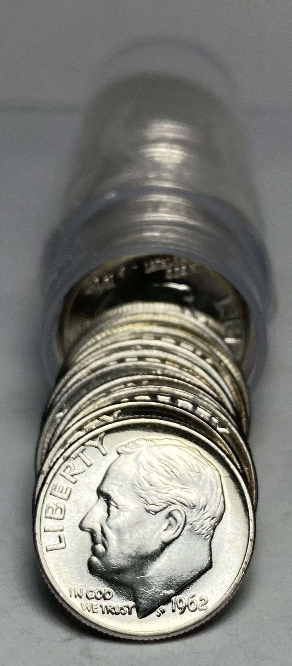 Roll (50) Fresh Mint Condition 1962 Dimes 90% Silver (1 of 3)