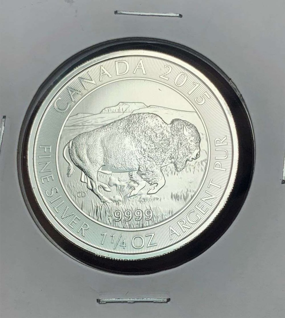 2015 Canada $8 Bison 1.25 ozt .9999 Silver (1 of 2)