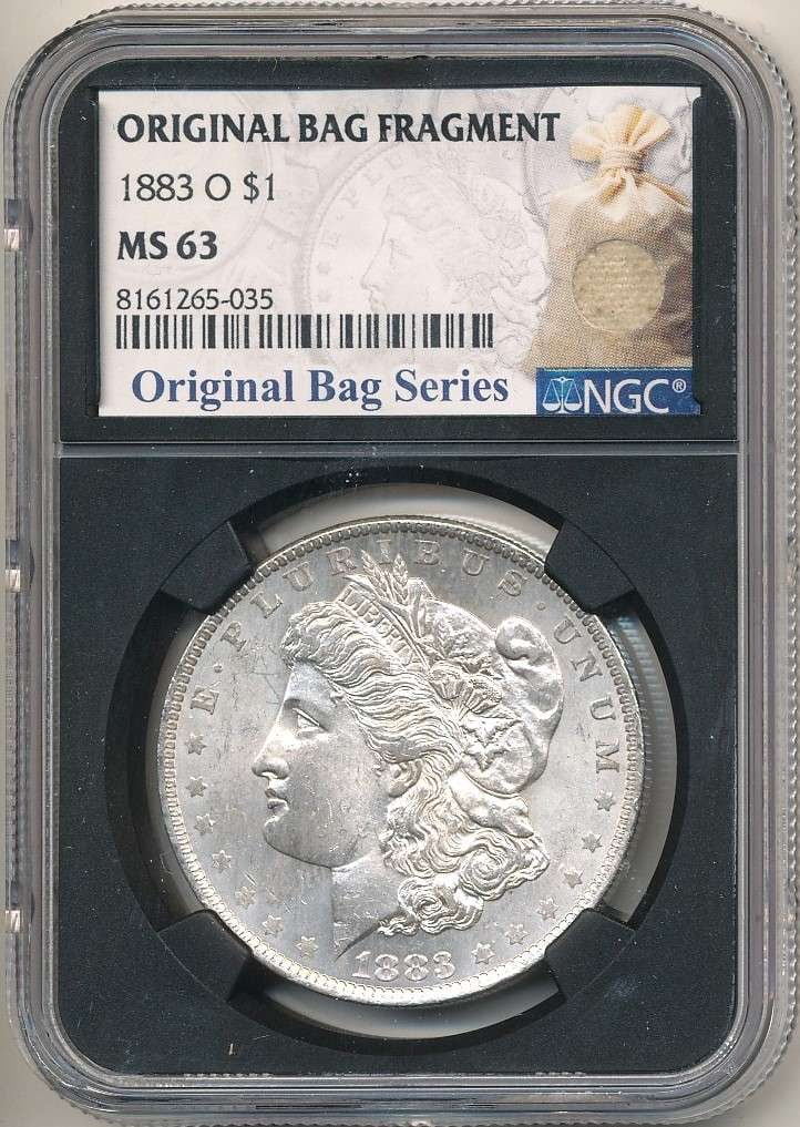 Rare 1883-O Morgan Silver Dollar NGC MS63 "Original Bag Fragment" (1 of 3)