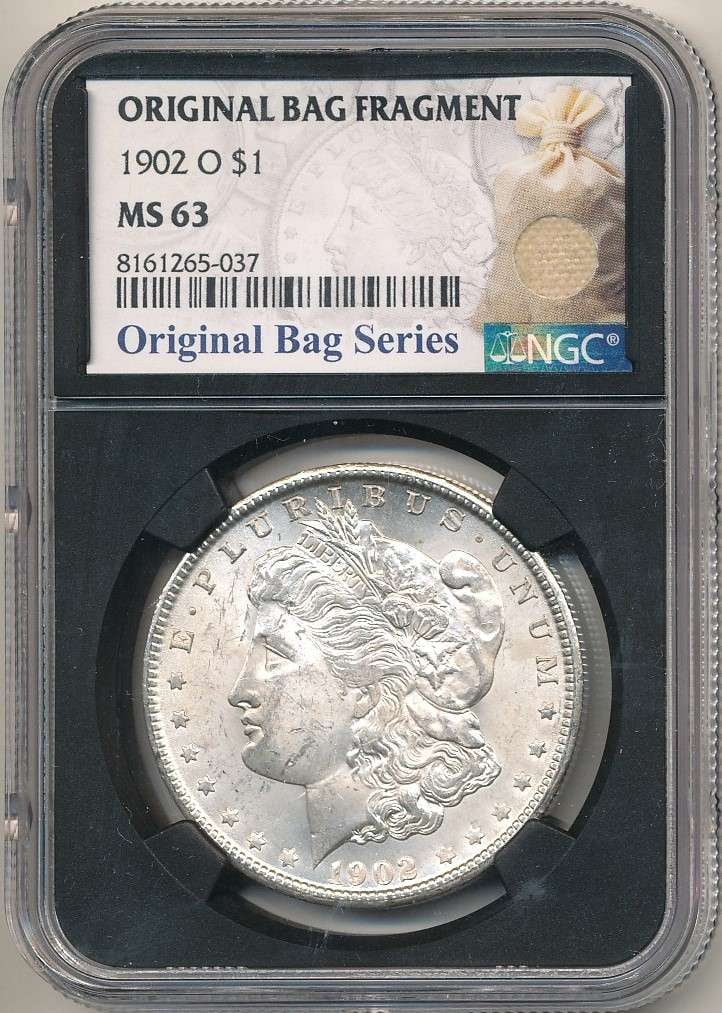 Rare 1902-O Morgan Silver Dollar NGC MS63 "Original Bag Fragment" (1 of 3)