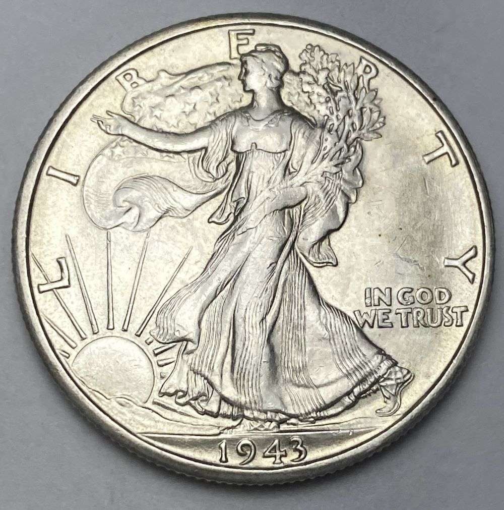 1943-S Walking Liberty Silver Half Dollar MS64: Winner shall receive the exact coin shown here. (RR/B)