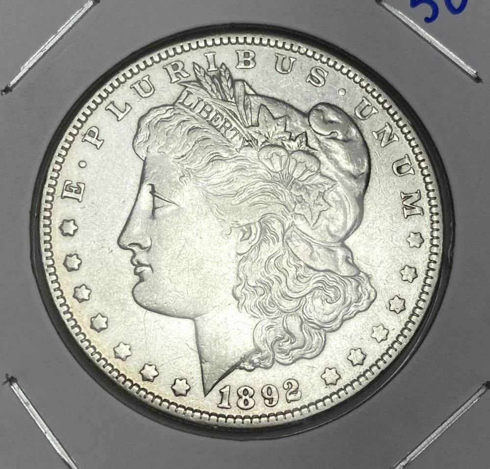 1892-O Morgan Silver Dollar AU50 (1 of 2)