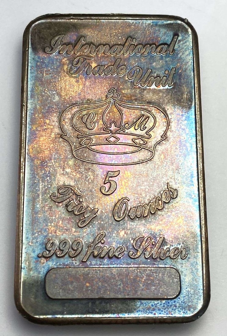Toned International Trade Unit 5 ozt .999 Silver Bar (1 of 3)