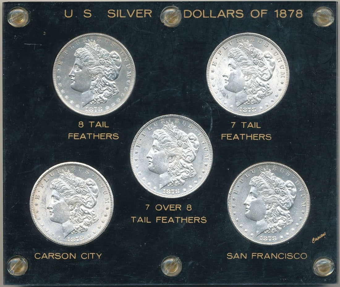 1878 Morgan Silver Dollar Collection Uncirculated (5-coins) (1 of 12)