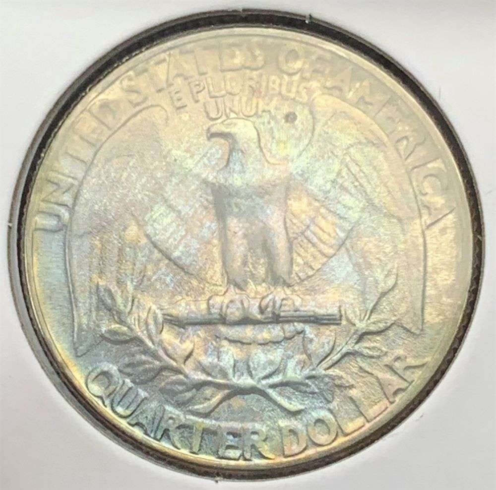 Absolutely Stunning! 1966 Rainbow Toned Washington Quarter: Winner shall receive the exact coin shown here. (BD/B)