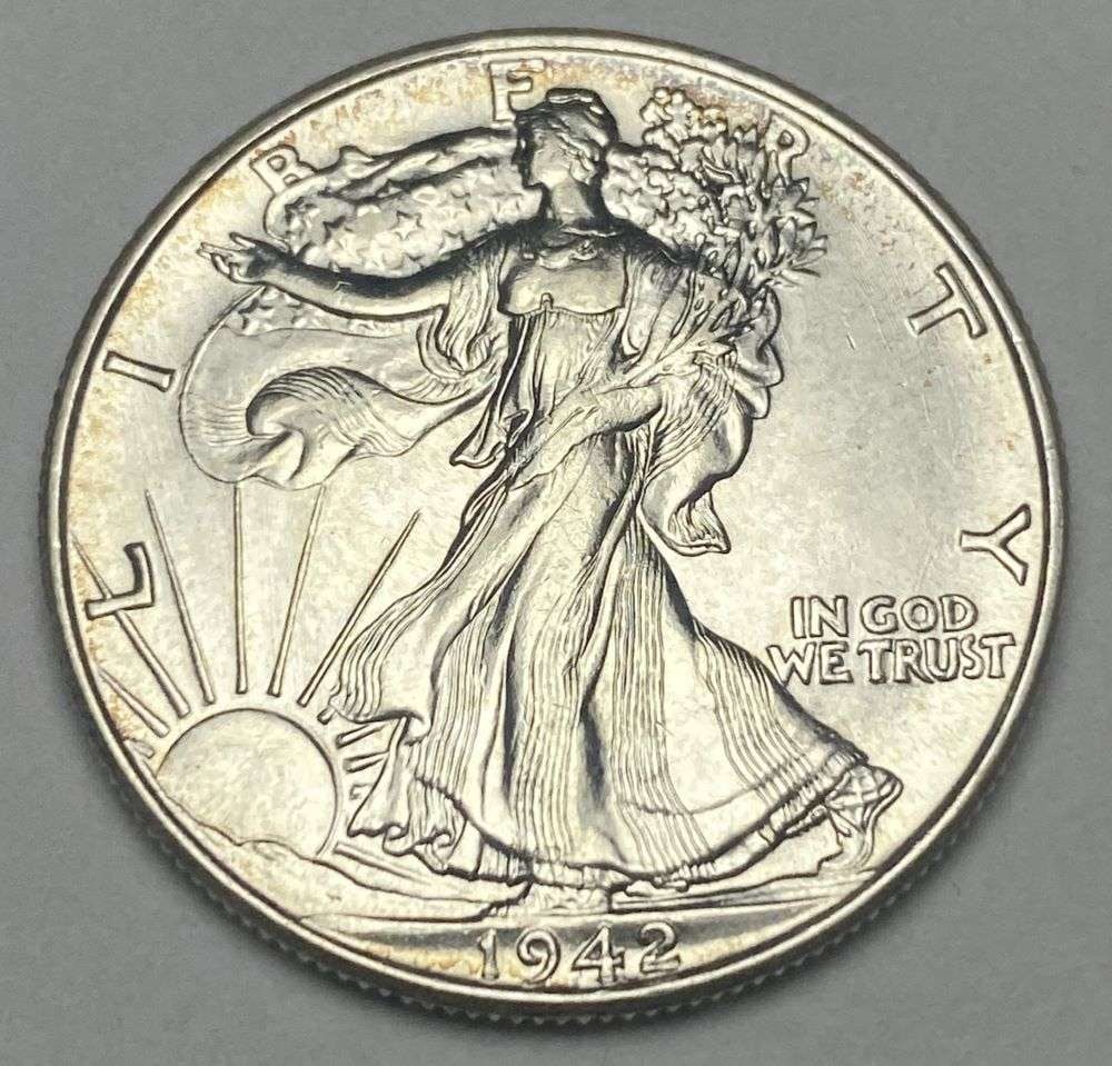 1942 Walking Liberty Silver Half Dollar MS64: Winner shall receive the exact coin shown here. (CD/B)