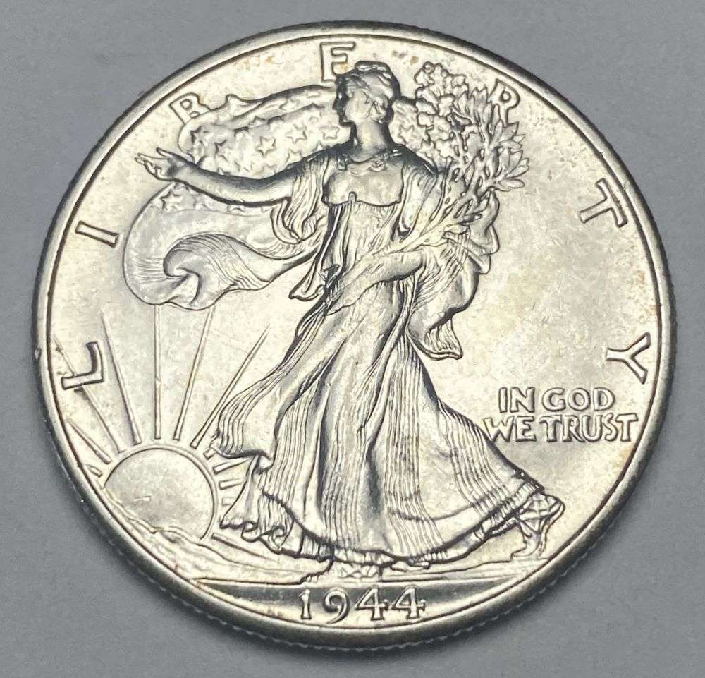 1944-D Walking Liberty Silver Half Dollar MS63: Winner shall receive the exact coin shown here. (CD/B)