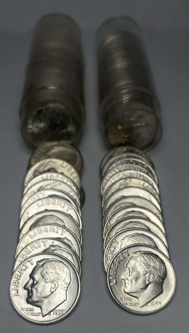 (2) Rolls (100-coins) Mint Condition Roosevelt 90% Silver Dimes BU (1 of 7)