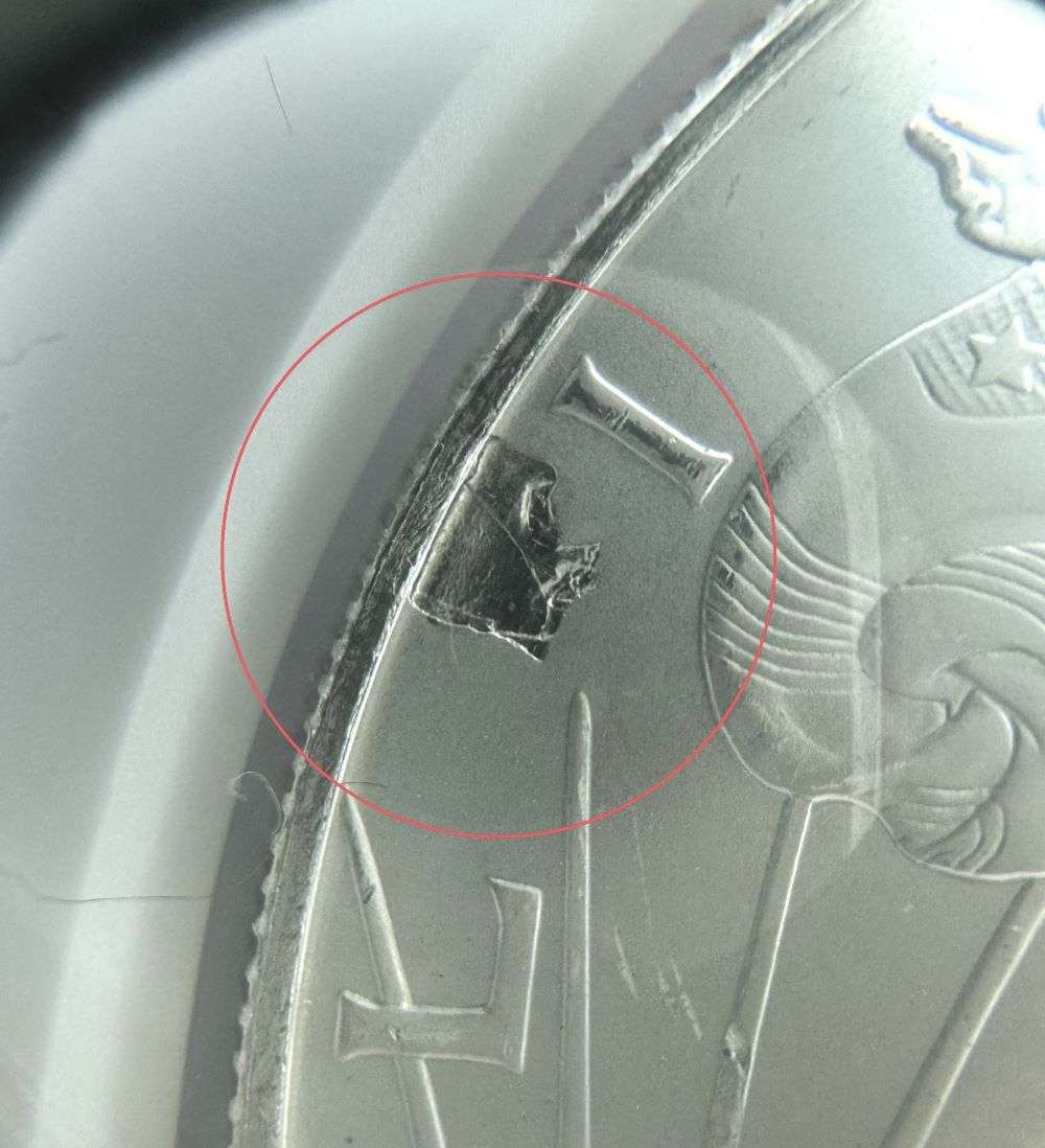 Mint Error 2000 American Silver Eagle NGC MS65 Obverse Struck Thru (1 of 5)