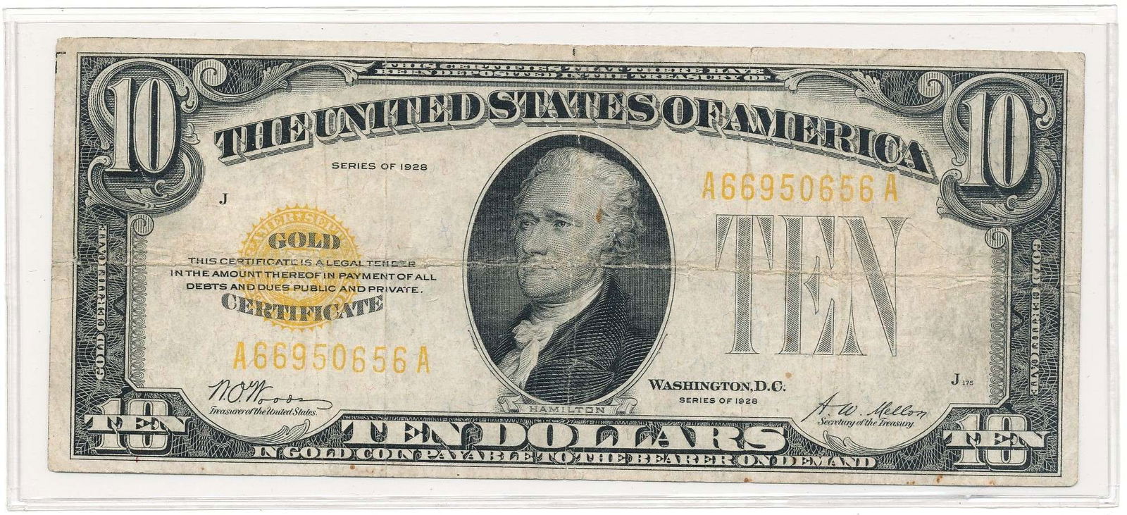 1928 United States $10 Gold Certificate (1 of 2)