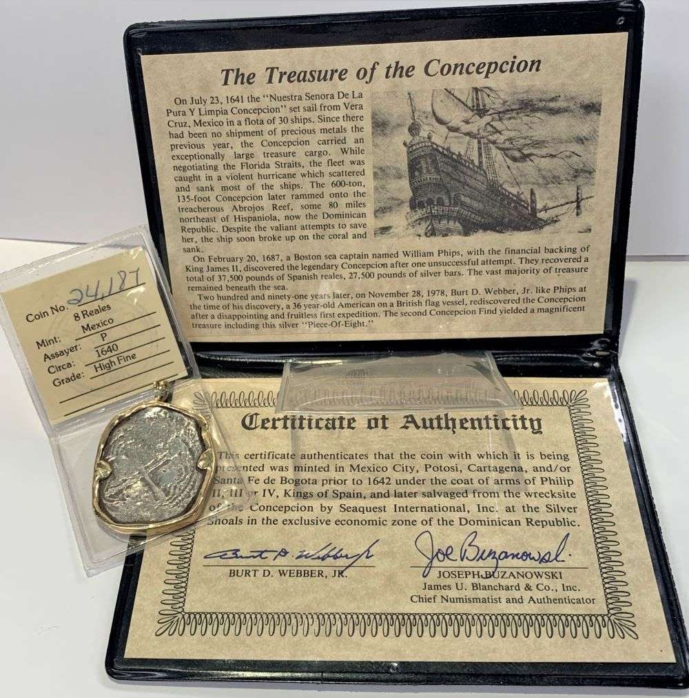 Mel Fisher 1640 The Treasure Of Concepcion Mexico Silver 8 Reales 27.6g (1 of 6)