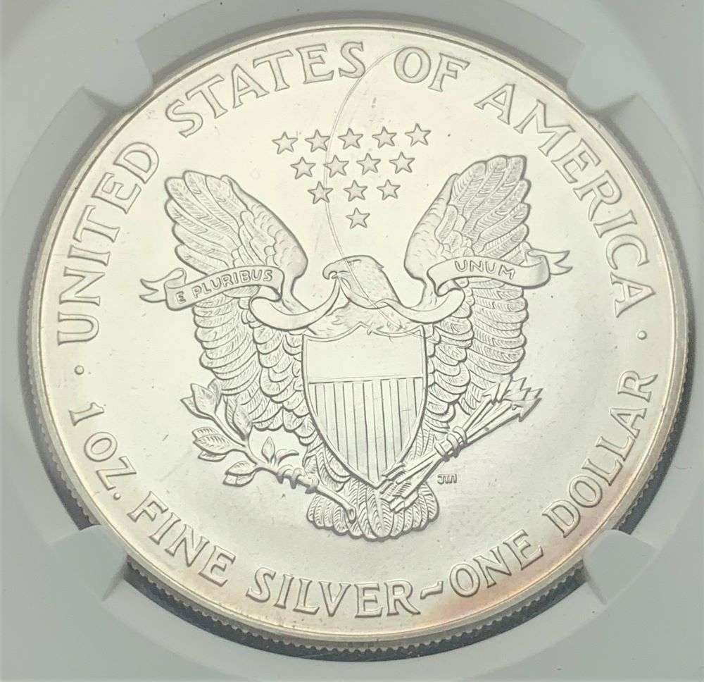 Mint Error 1999 American Silver Eagle NGC MS68 Reverse Struck Thru (1 of 4)