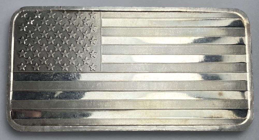 American Flag 10 ozt .999 Silver Bar (1 of 4)