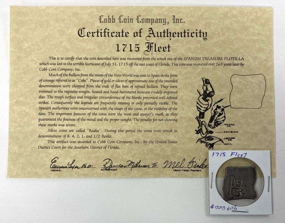 Mel Fisher 1715 Fleet Shipwreck Mexico Silver Reales Cobb Coin Company Inc (1 of 6)