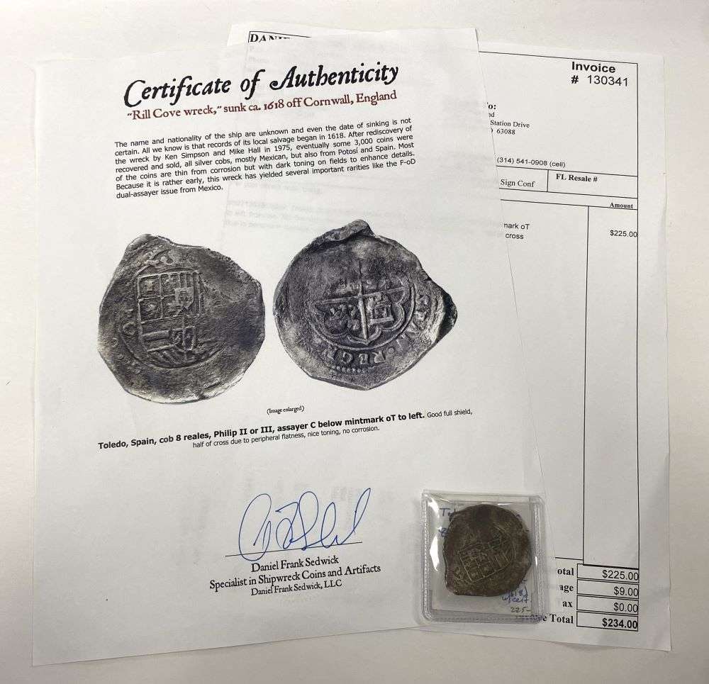 Mel Fisher 1618 Rill Cove Wreck Mexico Silver 8 Reales (1 of 8)