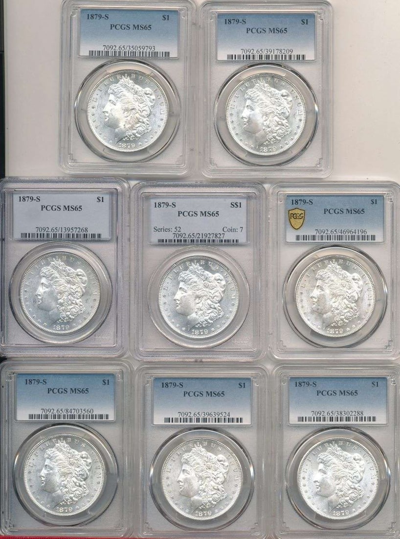 (8) 1879-S Morgan Silver Dollar PCGS MS65 (1 of 4)