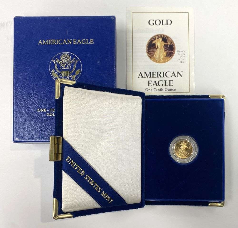 1988-P American Gold $5 Eagle 1/10th ozt PF69+ OGP (1 of 4)